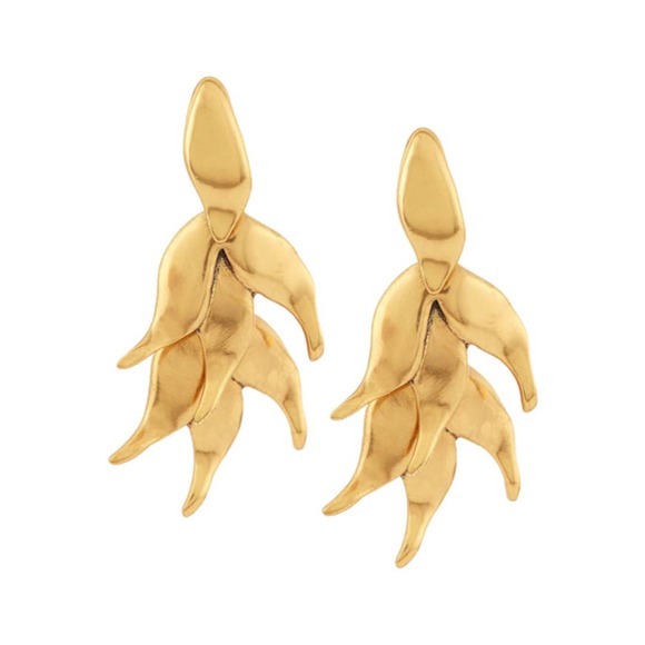 Oscar de la Renta Jewelry - Oscar de la Renta Golden Leaf Clip-On Earrings